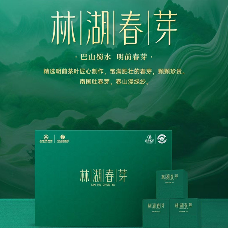 四川宜宾特产川红茶叶特级林湖春芽礼盒装240g清茶高山绿茶