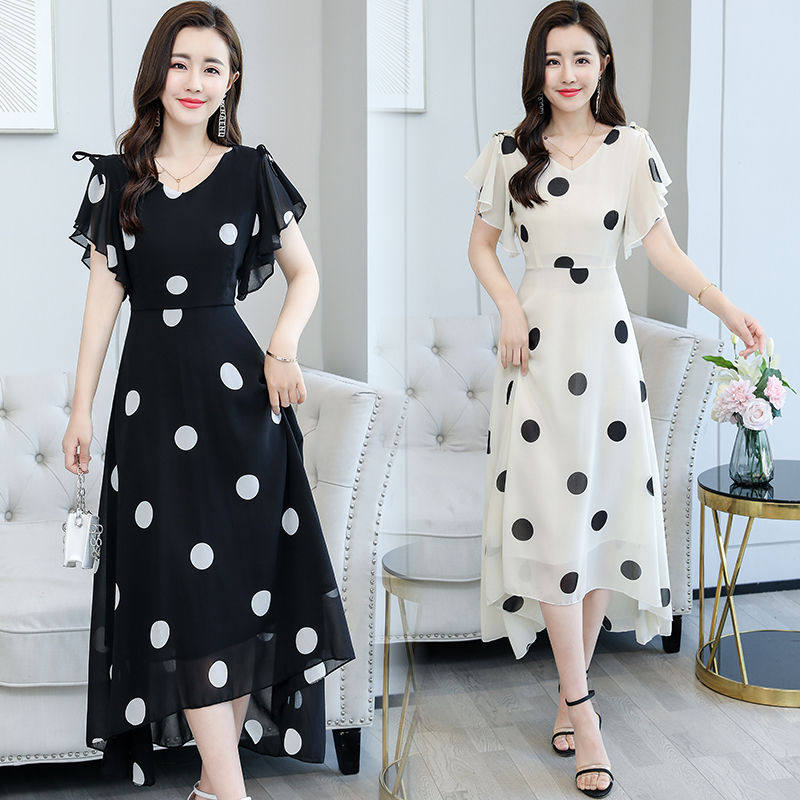 summer 2021 new pattern fashion temperament Wave Chiffon Dress Waist Show thin Western style have more cash than can be accounted for Overknee longuettein the Women's clothing/Boutique , Dress  category - from Buy2taobao.com to provide professional Taobao agent buy service