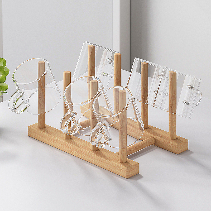 家用杯架茶具木制倒挂沥水水杯架子防尘茶杯玻璃杯创意收纳置物架