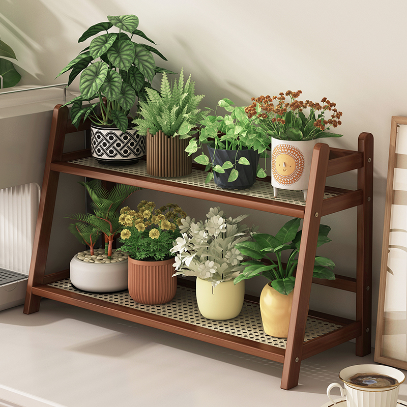 桌面花架阶梯式小型置物架子多层展示架办公桌上多肉盆栽植物架子
