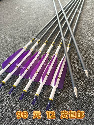 战鸽碳箭战戈箭矢6.2内径真羽混碳箭美猎传统专用火鸡羽