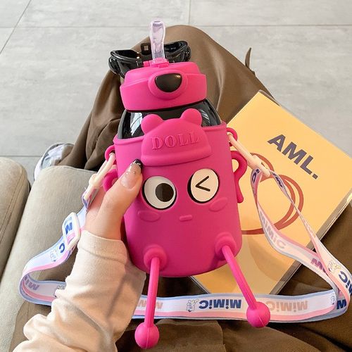 可爱儿童保温杯女高颜值吸管水杯学生便携防摔304不锈钢杯子