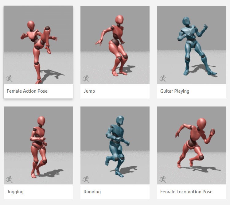 跳舞走路跑步格斗bx动作合集BVH捕捉文件ue4 unity maya c4d max