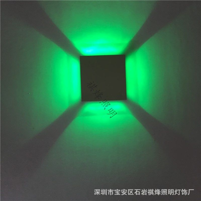 led正方形四面出光壁灯墙脚灯走廊过道墙壁灯1w3w装饰灯