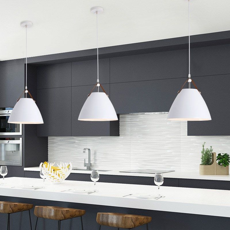北欧现代简约餐厅灯具黑白灰个性创意咖啡厅店铺吧台餐桌三头吊灯