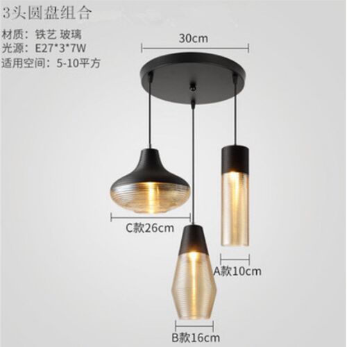 餐厅吊灯玻璃创意楼梯咖啡厅吧台酒吧简约现代单头工业风北欧灯具