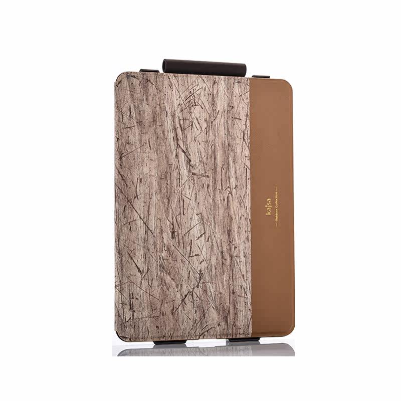kajsa Outdoor Collection Rosewood Pattern Smart Awakening Folio Stand PU Leather Hard Case Cover for Apple iPad Pro 9.7-inch