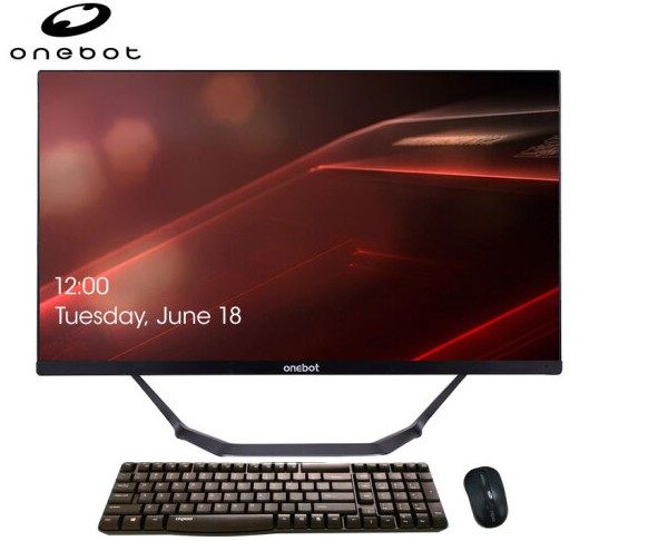 ONEBOT 一体机 23.8英寸 四核电脑 AMD A10 锐龙R5 3400G 台式机 三年质保游戏办公影音娱乐台机一套顺丰包邮