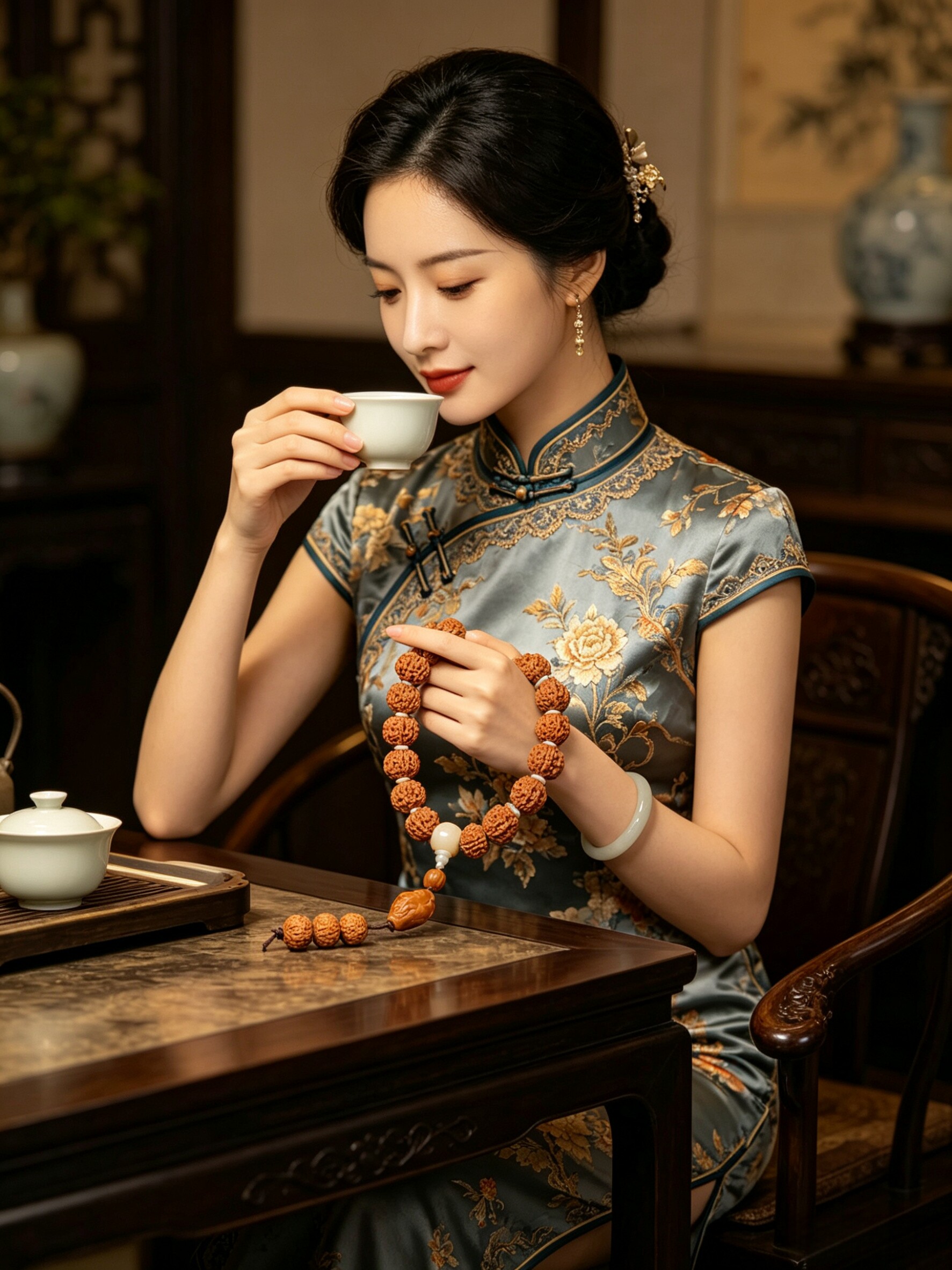手持款藏品尼泊尔6瓣24mm大金刚菩提子手串爆肉蜂窝矮桩佛珠把玩
