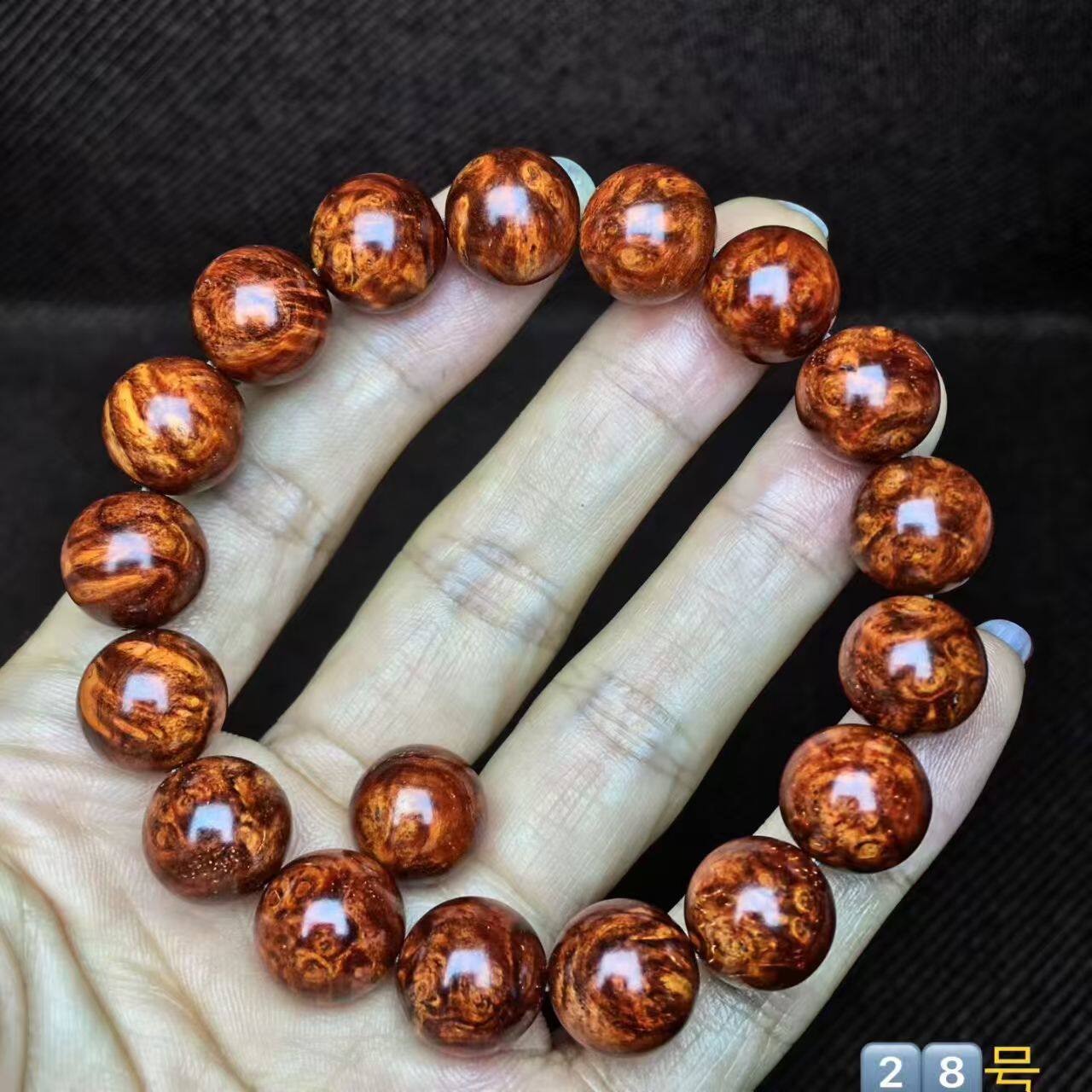 弥刻印度小叶紫檀老料12mm手串