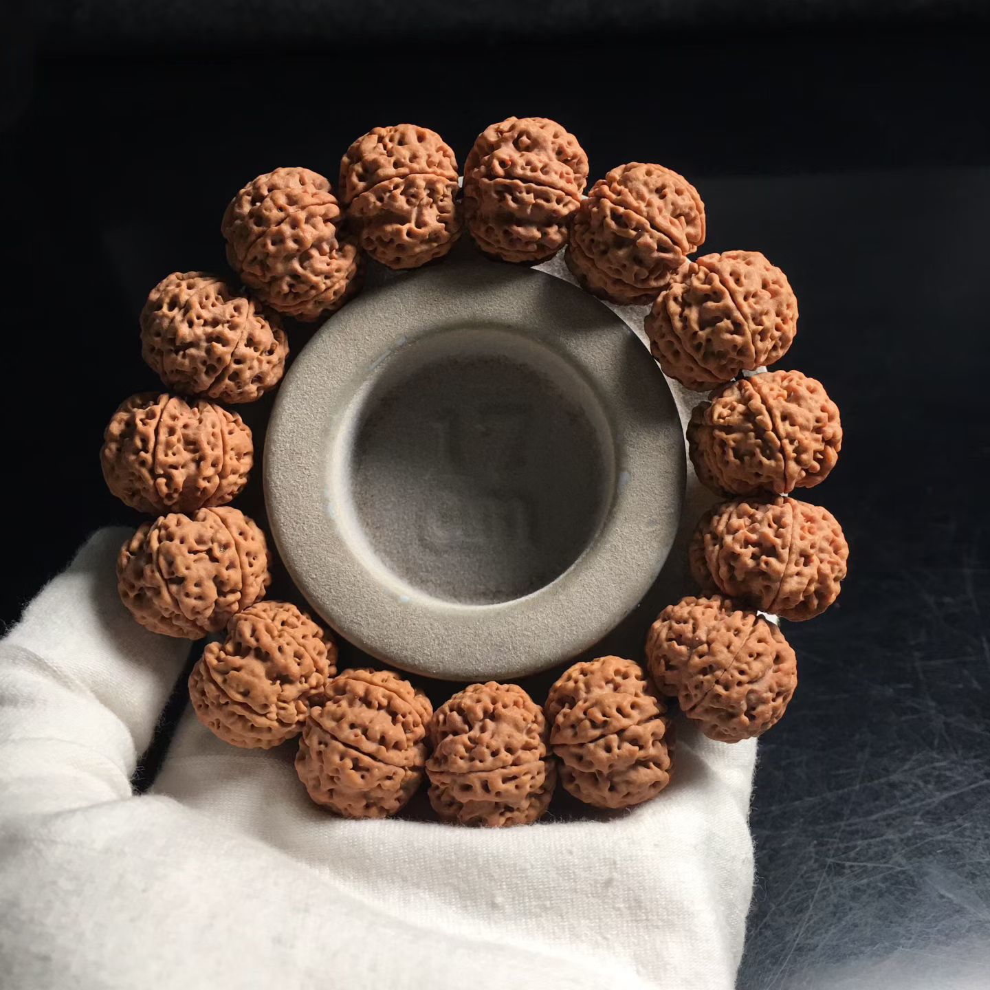 一物一拍藏品精尼泊尔6瓣19mm大金刚菩提子手串爆肉蜂窝矮桩佛珠