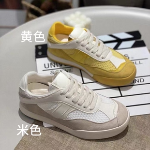 夏天网面透气休闲板鞋女夏季新款轻便舒适时尚百搭拼色德训鞋