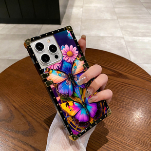 创意11时尚 方形潮牌iPhone16手机壳轻奢风苹果15promax全包防摔适用14plus网红超火13高级感硅胶12个性 保护套