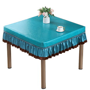 桌布免洗防油防水正方形烤火桌子罩麻将机防尘套长茶几布餐桌盖布