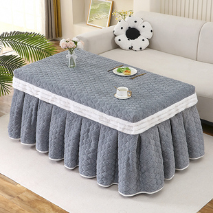 烤火桌子罩套长方形加绒加厚茶几取暖桌布冬天新款烤火罩电炉罩子