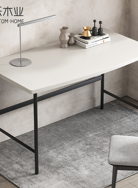 意式轻奢书电脑桌小户型卧室简约现代长条办公写字台极简书房家用