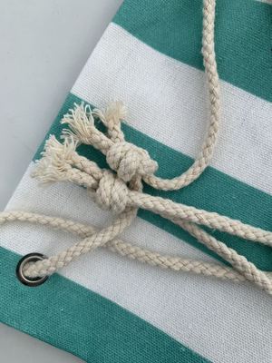 定制帆布袋小书包束口袋抽绳双肩背包无底无侧印刷图案条纹棉布包