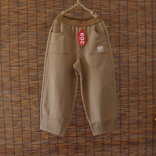 冬装eac女裤加绒大码灯笼八分靴裤宽松女新款阔腿休闲萝卜裤显瘦