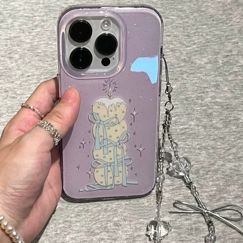 适用苹果系列iPhone17新款手机壳16promax14promax文艺芋泥紫奶油苹果蛋糕15promax半包大孔防摔时尚感保护套