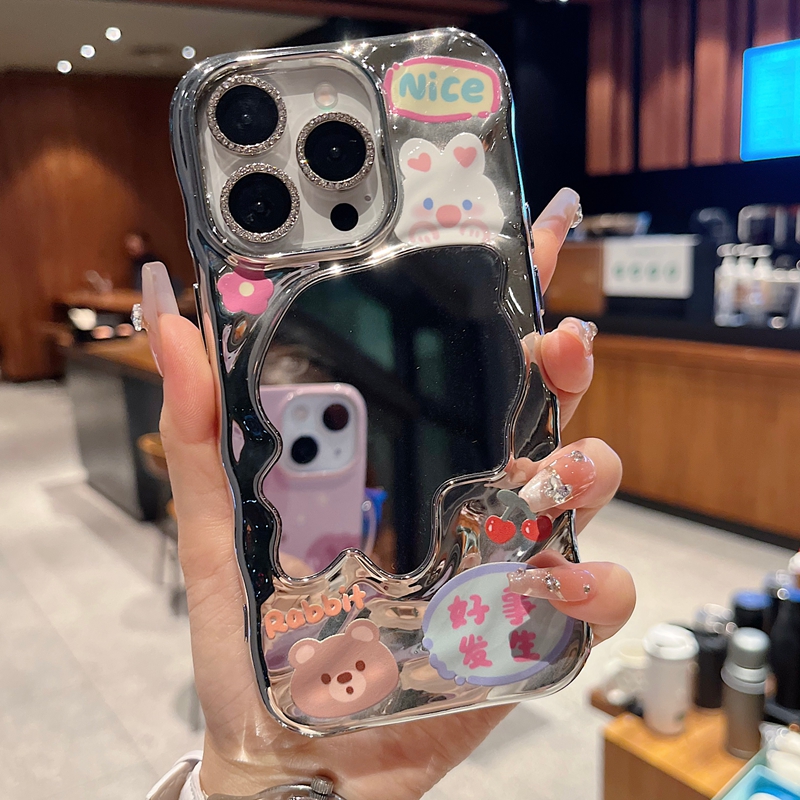 适用苹果系列iPhone16新款手机壳13promax15promax高级个性小熊14promax16promax全包透气大孔网红女款保护套