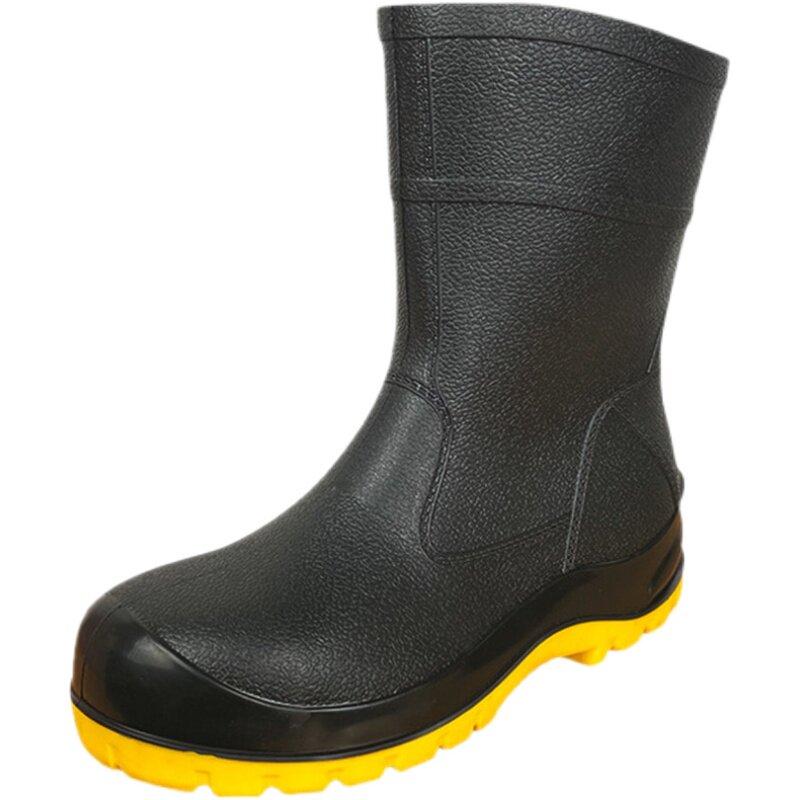 LABOR PROTECTION RAIN BOOTS MENS STEEL TOE STEEL BOTTOM WATER BOOTS ANTI-SMASHING ANTI-PUNCTURE ANTI-SLIP AND WEAR-RESISTANT SHORT AND MEDIUM-BARREL INDUSTRIAL AND MINING WORKERS RAIN BOOTS