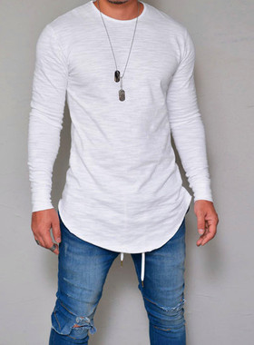 men s spring autumn cotton long sleeve T-shirt 男士长袖T恤潮