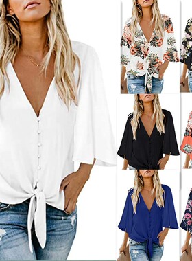 spring summer women blouse ladies shirts tops 女印花衬衫上衣