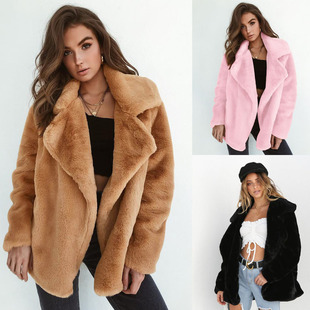 2019 women long fur coats ladies winter jackets 毛绒外套女