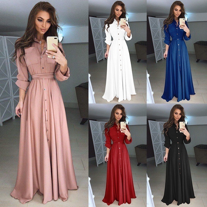 Large size women long dress ladies shirt dresses 粉色长裙5XL|msdalam kategori Butik wanita / wanita, pakaian - dari Buy2taobao.com untuk memberikan perkhidmatan ejen Taobao profesional membeli