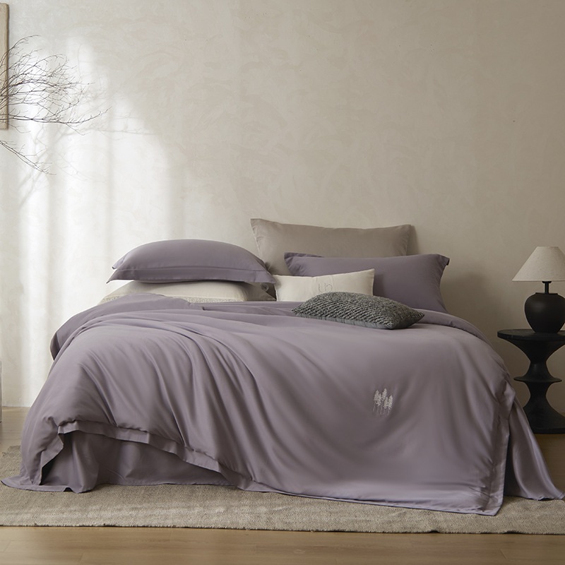 一触即暖长绒棉微磨毛丨秋冬保暖50天绒棉素色四件套蓄热锁温简约