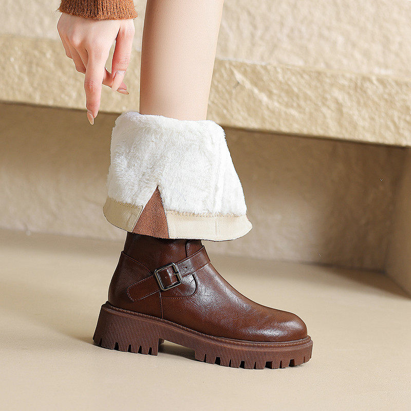 黑夫人厚底增高加厚羊毛长靴女冬真皮中跟骑士靴加宽胖MM雪地靴,女鞋,骑士靴,淘宝优惠券,粉丝福利购,淘宝优惠卷