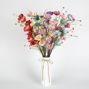 装饰花人造花绢花仿真粉蝶花假花泡沫花客厅餐桌摆件跨境婚庆