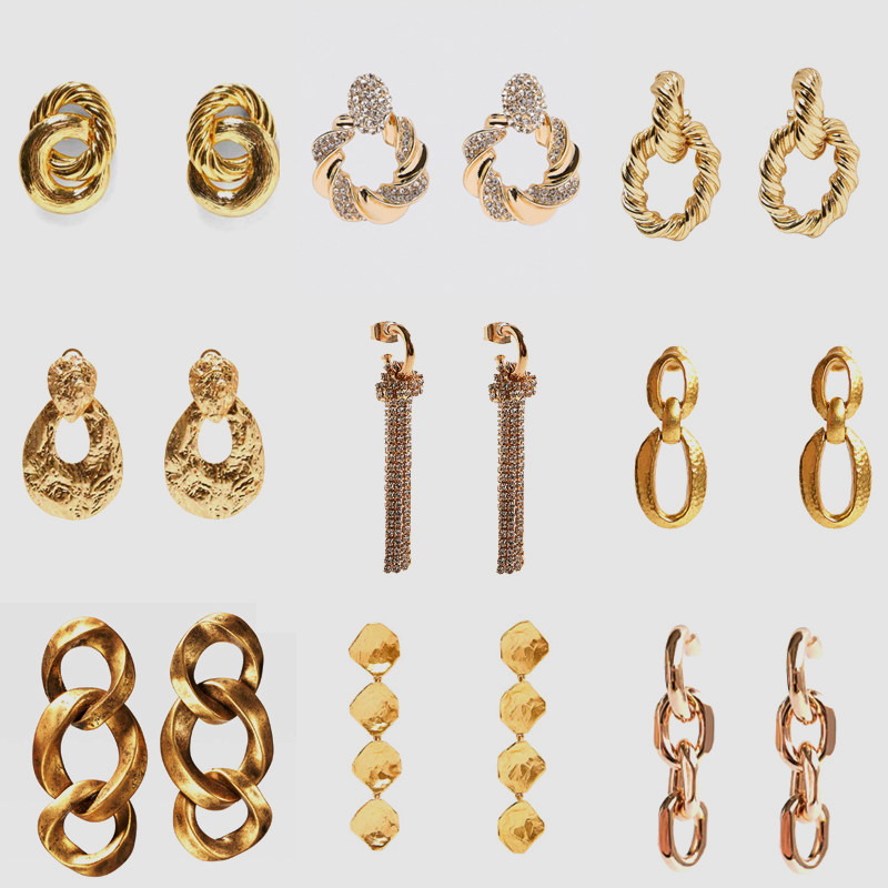 za大牌同款耳饰金属质感复古耳钉耳环个性大气百搭高级感耳夹,饰品/流行首饰/时尚饰品新,耳钉,淘宝优惠券,粉丝福利购,淘宝优惠卷