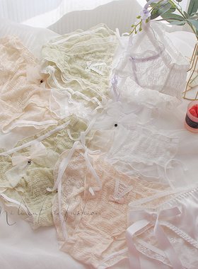 又纯又欲~蕾丝内裤女纯欲性感夏季薄款甜美白色少女网纱舒适纯棉