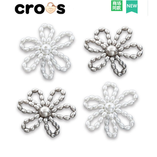 Crocs洞洞鞋珍珠花朵鞋扣鞋花