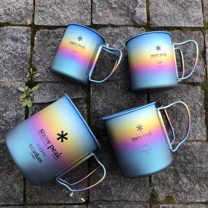 雪峰snowpeak单层纯钛杯露营可折叠彩色马克水杯子户外野营MG-143