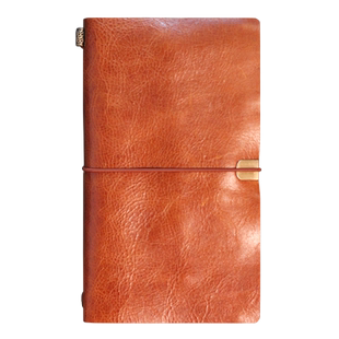 探伟A6随身TN旅行手账本油蜡疯马纹标准绑绳款手帐本头层皮黄牛皮迷你可爱本创意小记事本复古口袋本可定制