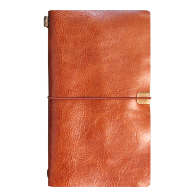 探伟头层皮手账本A6随身绑绳款