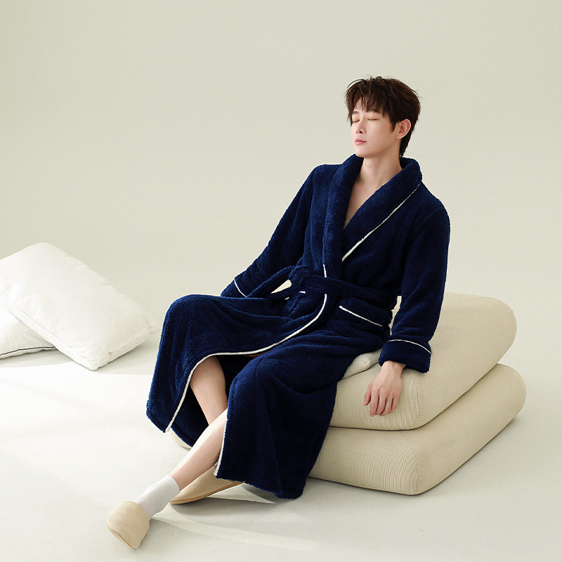 珊瑚绒男士长款浴袍2024秋冬季新款加绒加厚男款睡袍睡衣家居服,女士内衣/男士内衣/家居服,睡袍/浴袍,淘宝优惠券,粉丝福利购,淘宝优惠卷