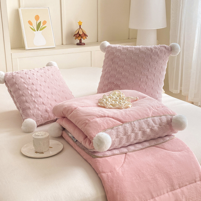 牛奶绒抱枕被子两用2025新款二合一汽车载靠枕办公室午睡毯子枕头