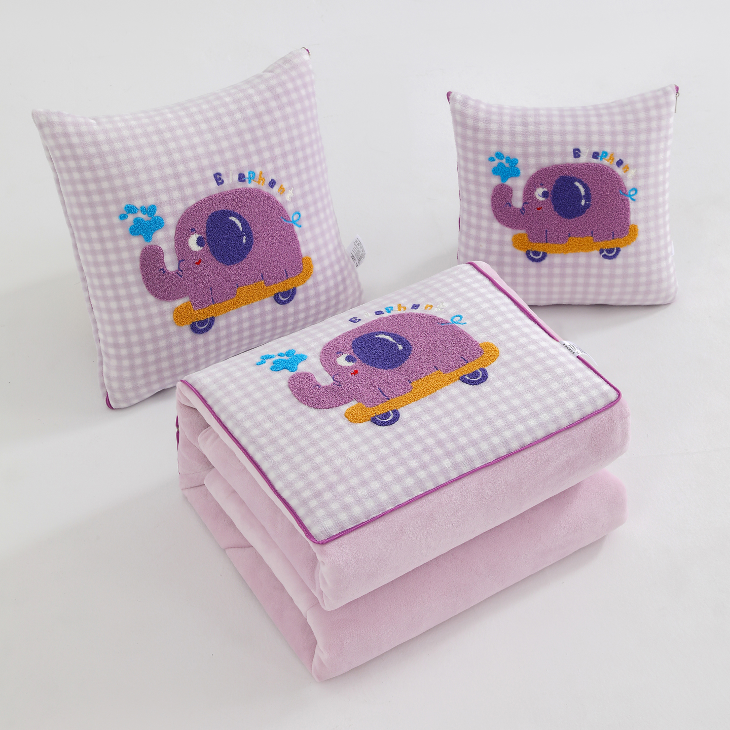 牛奶绒 加厚双面绒抱枕车用被子两用二合一沙发靠枕午睡枕头毯子