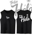 美式 T恤夏 hela运动印花背心宽松纯棉圆领无袖 篮球欧文同款 tribe