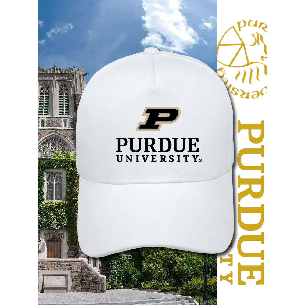 美国普渡大学Purdue纪念印花棒球帽男女通用可调节纯棉遮阳鸭舌帽