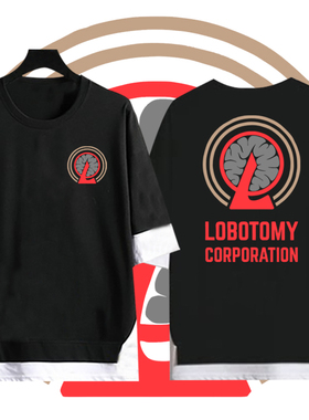 脑叶公司周边同款Lobotomy Corporation男女游戏假两件五分袖T恤