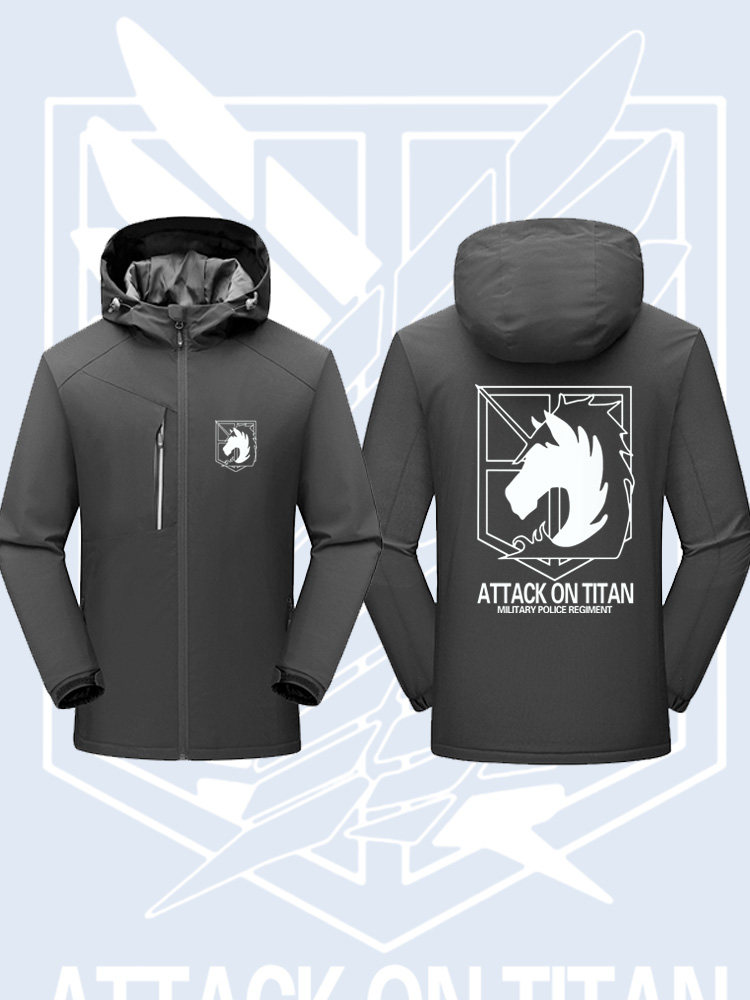 进击的巨人调查兵团宪兵团自由之翼连帽冲锋衣男女秋冬夹克上衣服