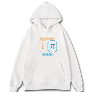 国潮印花理科geek学霸数学iπ圆周率连帽卫衣学生宽松运动长袖男
