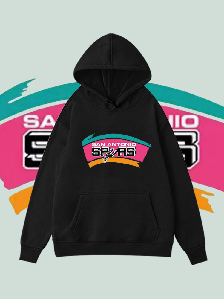 马刺队邓肯德吉诺比利帕克纪念篮球运动宽松保暖连帽卫衣套头上衣