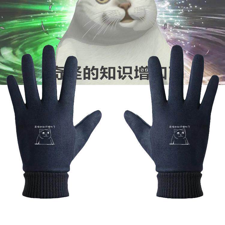 奇怪的知识增加了恶搞印花手套