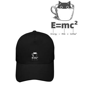 国潮搞笑猫咖啡分子式趣味印花男女同款棒球帽秋冬新款运动鸭舌帽