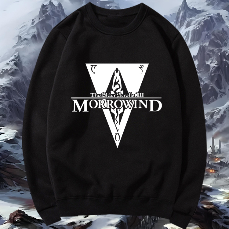 上古卷轴5天际游戏周边RPG老滚4湮灭Oblivion印花圆领卫衣上衣服